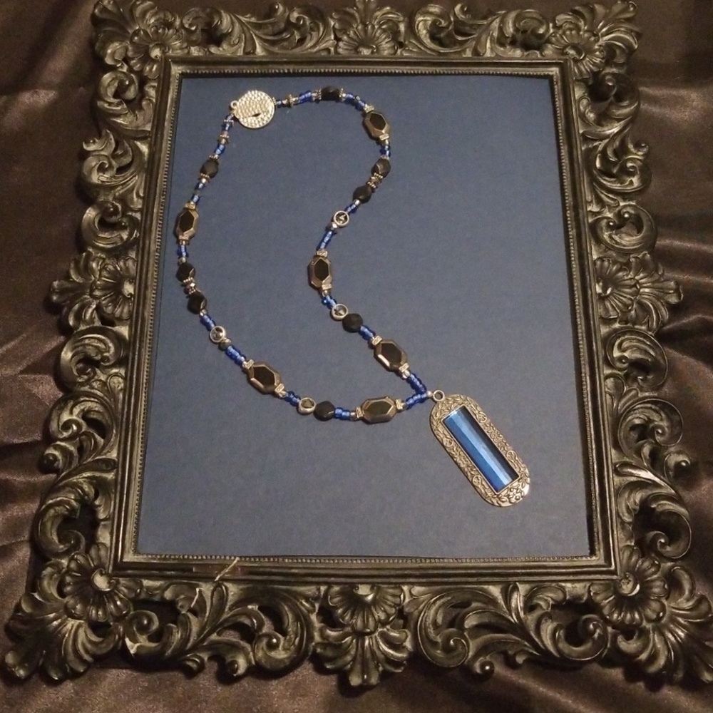 Handstrung Blue Cocktail Necklace